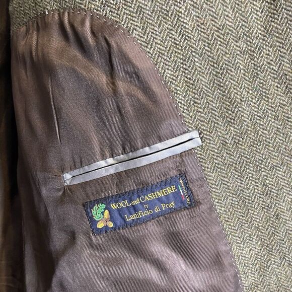 Lanificio di Pray 48R Blazer Sport Coat S. Cohen Perlis Brown Wool Cashmere - Picture 10 of 16